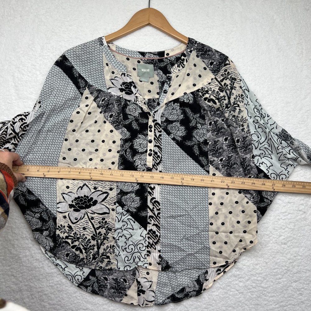Maeve | Patterned Button Down Shirt Batwing Sleev… - image 3